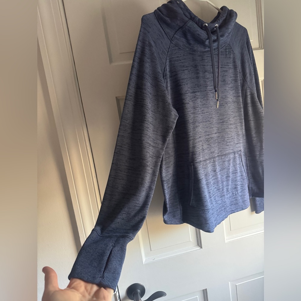 Athleta Blue Knit Top with Hood - Picture 2 of 9